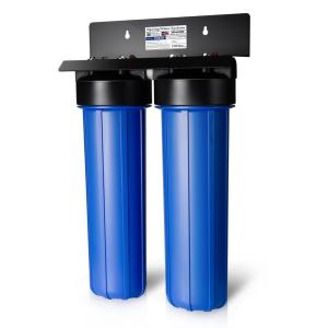 Two-stage countertop water filtration system for cleaner drinking water